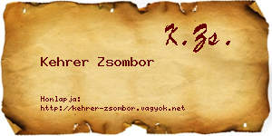 Kehrer Zsombor névjegykártya